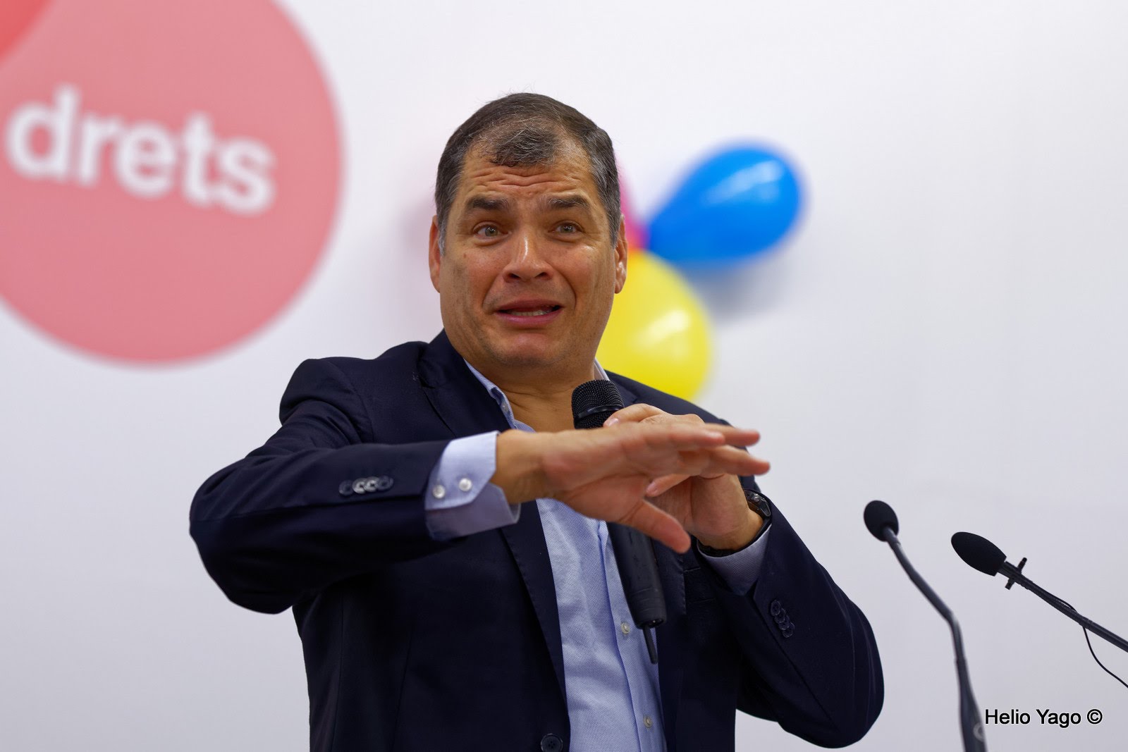 Rafael Correa en Valencia (Sede de UGT)