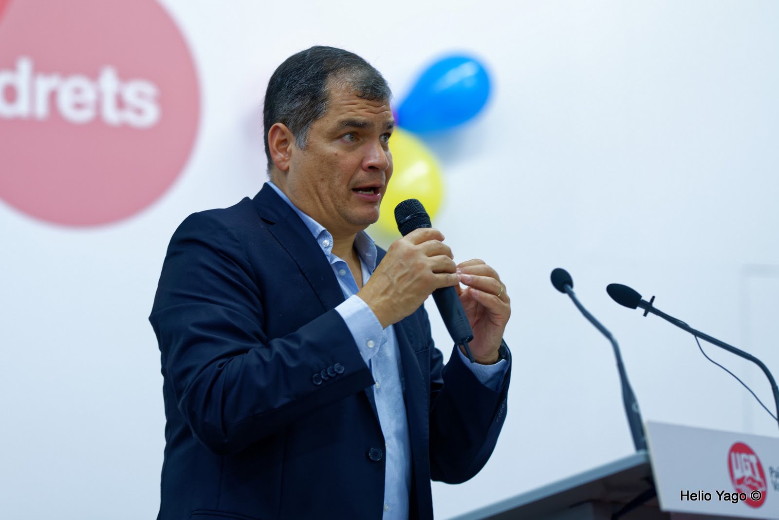 Rafael Correa en Valencia (Sede de UGT)