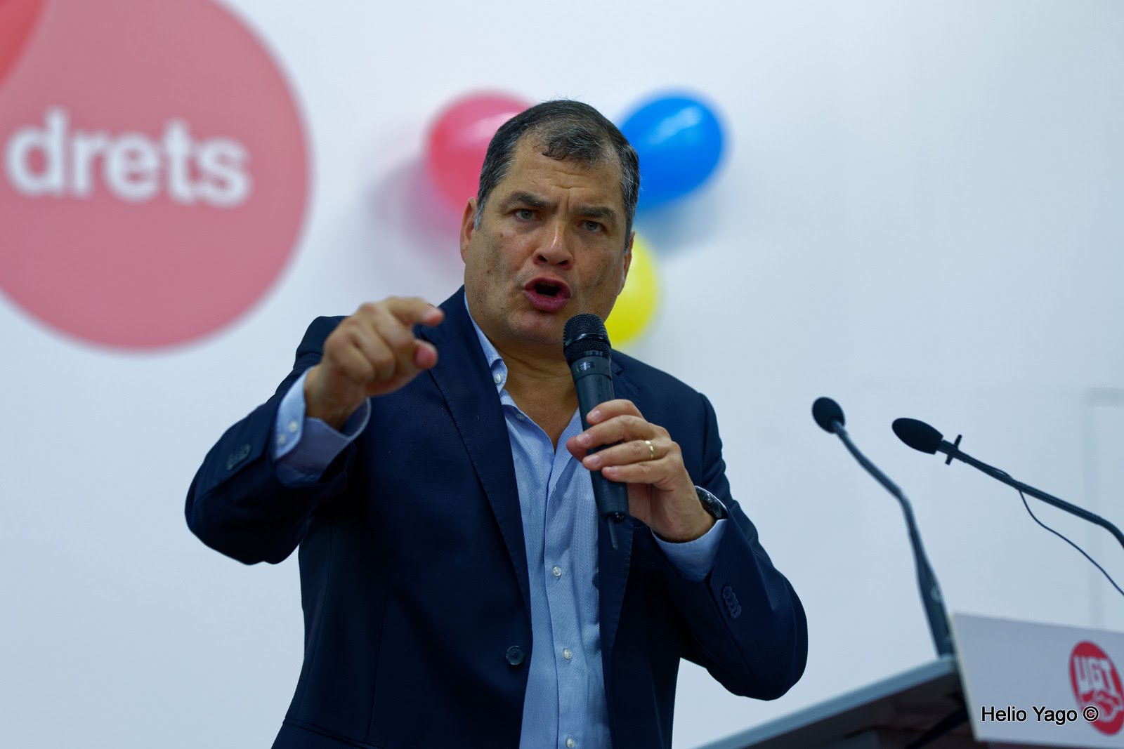 Rafael Correa en Valencia (Sede de UGT)