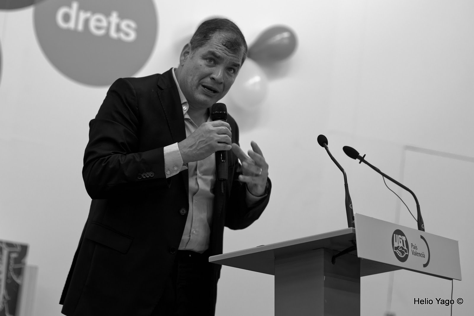 Rafael Correa en Valencia (Sede de UGT)
