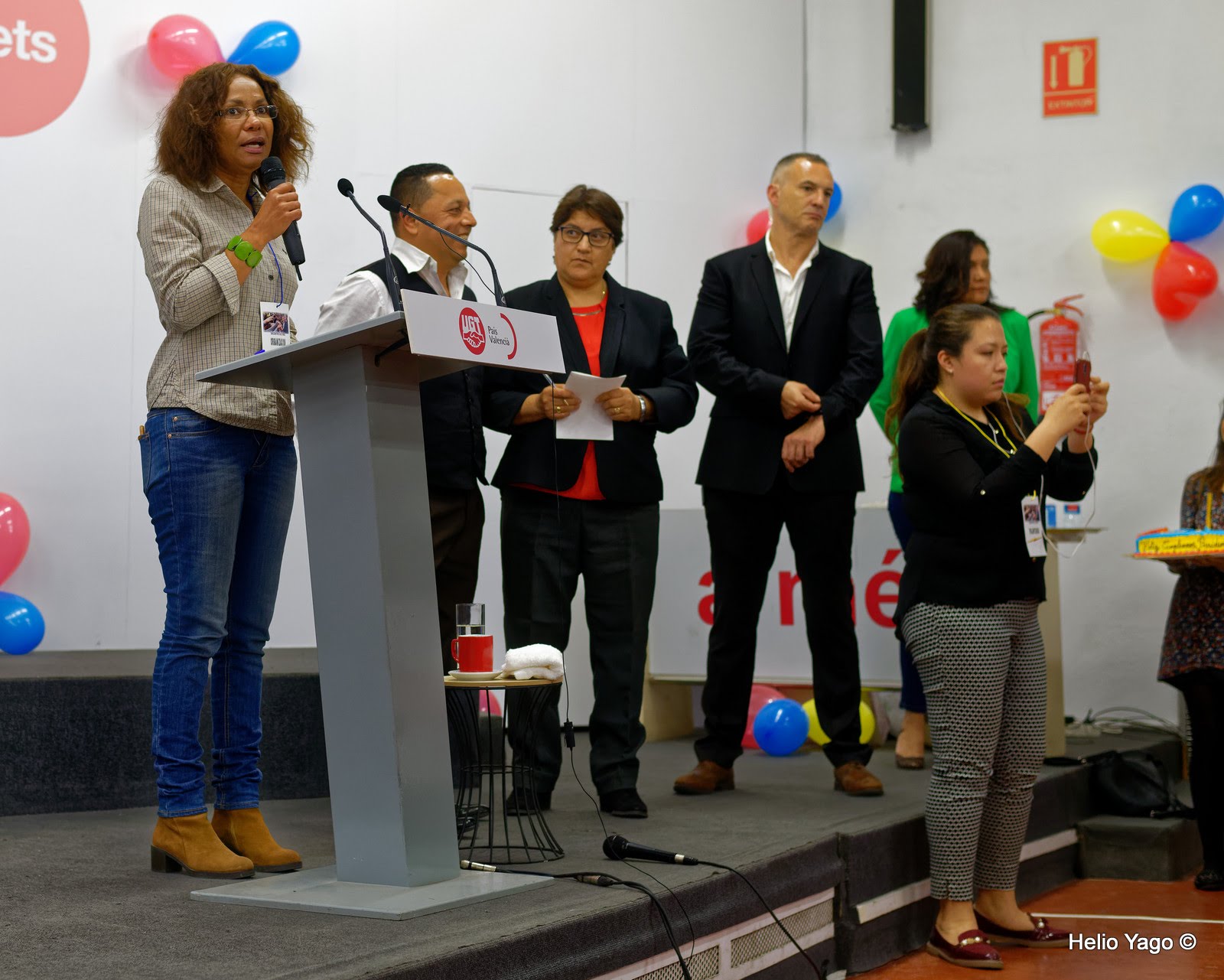 Rafael Correa en Valencia (Sede de UGT)
