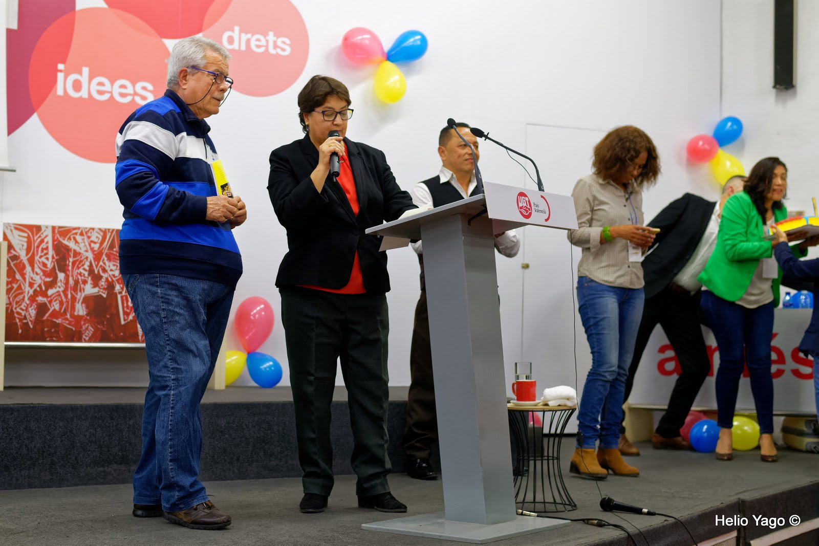 Rafael Correa en Valencia (Sede de UGT)
