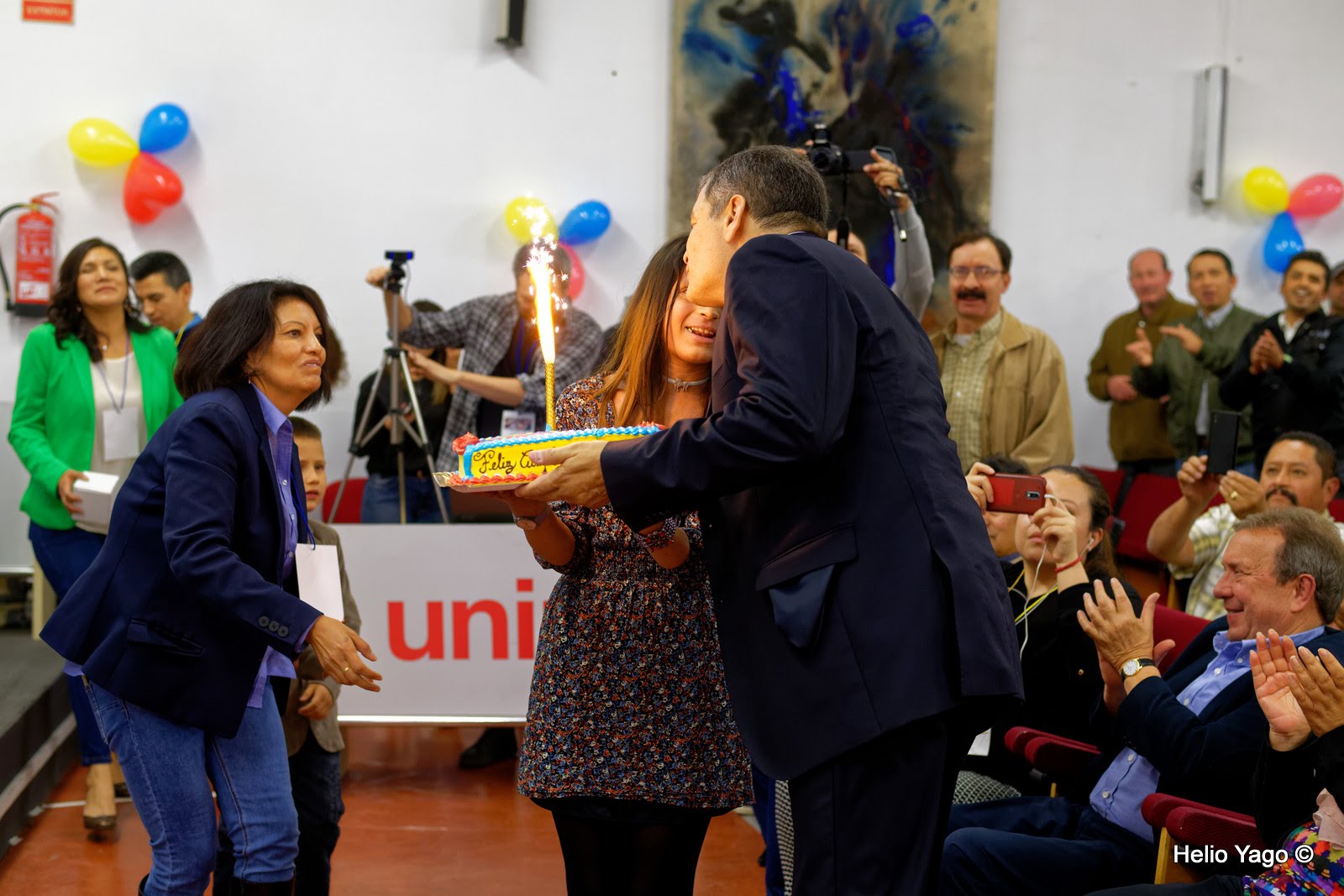 Rafael Correa en Valencia (Sede de UGT)