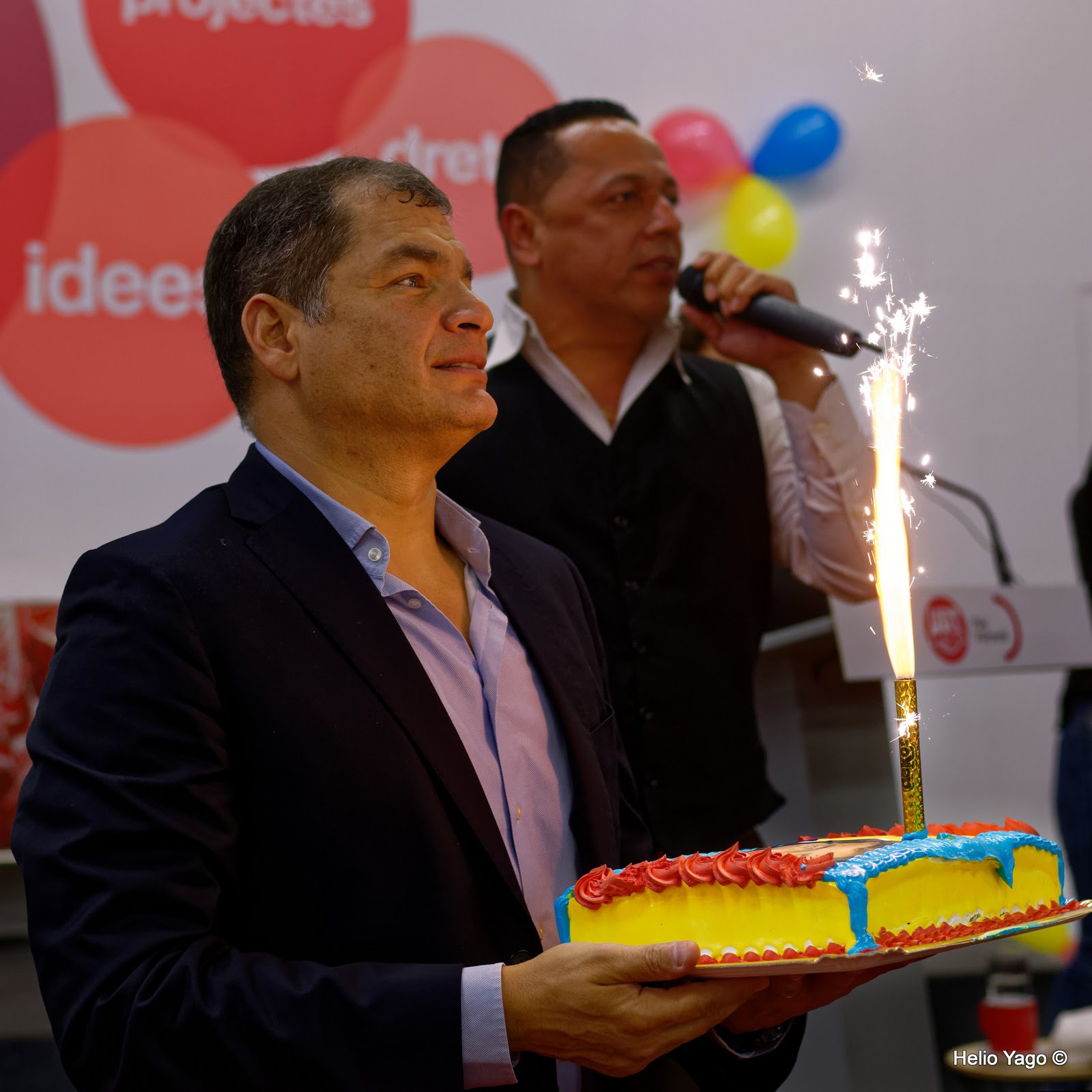 Rafael Correa en Valencia (Sede de UGT)