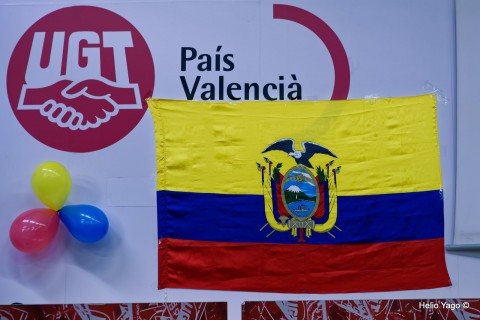 Rafael Correa en Valencia (Sede de UGT)