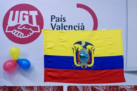 Rafael Correa en Valencia (Sede de UGT)