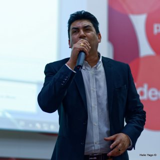 Rafael Correa en Valencia (Sede de UGT)