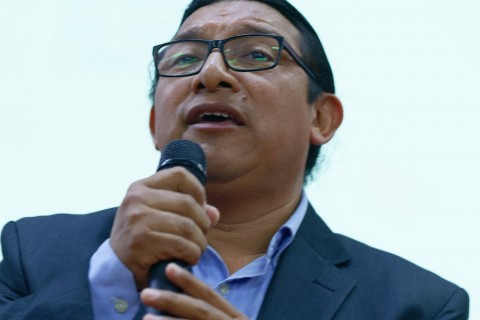 Rafael Correa en Valencia (Sede de UGT)