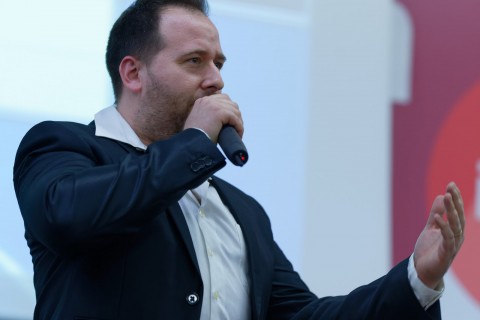 Rafael Correa en Valencia (Sede de UGT)