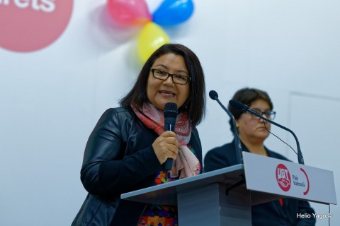 Rafael Correa en Valencia (Sede de UGT)