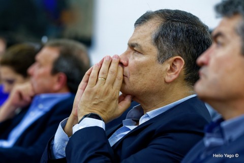 Rafael Correa en Valencia (Sede de UGT)