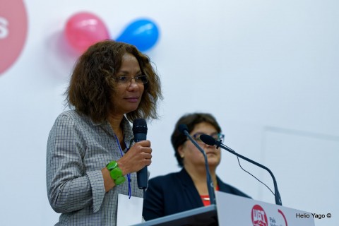 Rafael Correa en Valencia (Sede de UGT)