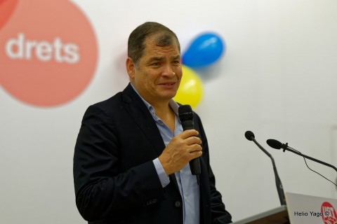 Rafael Correa en Valencia (Sede de UGT)