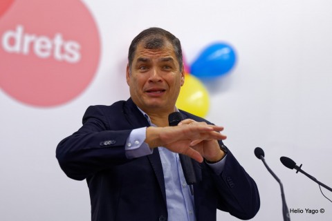 Rafael Correa en Valencia (Sede de UGT)