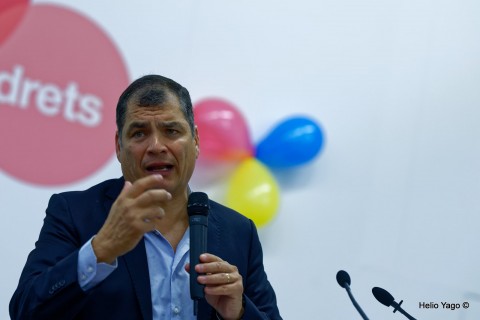 Rafael Correa en Valencia (Sede de UGT)