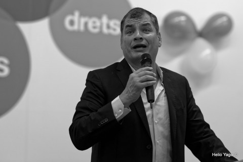 Rafael Correa en Valencia (Sede de UGT)