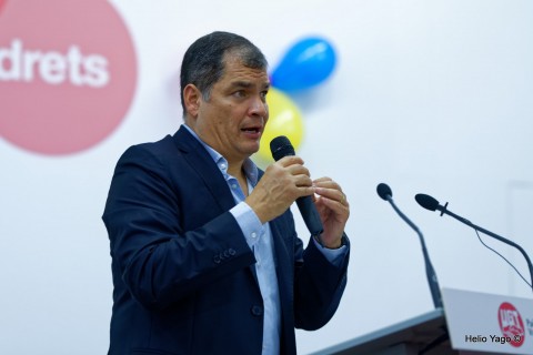 Rafael Correa en Valencia (Sede de UGT)