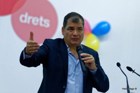 Rafael Correa en Valencia (Sede de UGT)