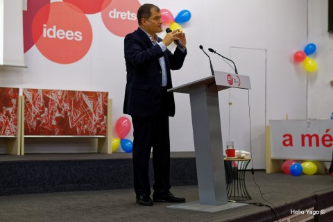 Rafael Correa en Valencia (Sede de UGT)