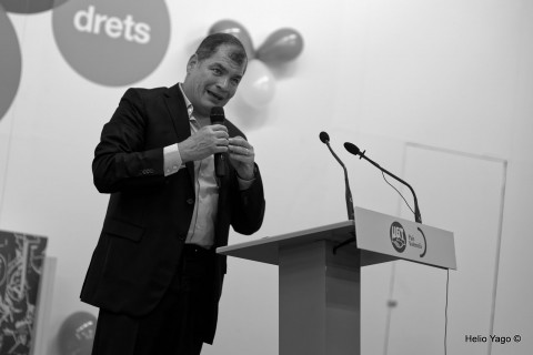 Rafael Correa en Valencia (Sede de UGT)