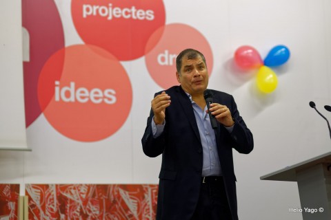 Rafael Correa en Valencia (Sede de UGT)