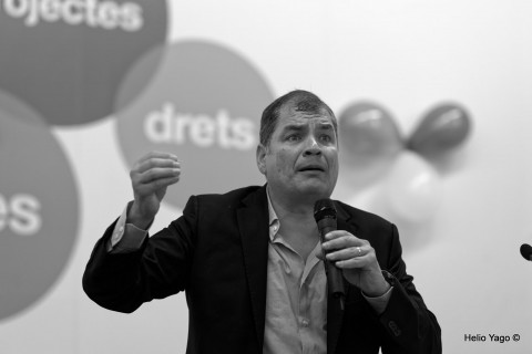 Rafael Correa en Valencia (Sede de UGT)