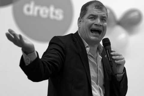 Rafael Correa en Valencia (Sede de UGT)
