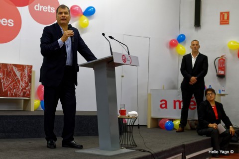Rafael Correa en Valencia (Sede de UGT)