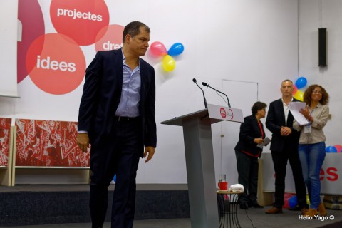 Rafael Correa en Valencia (Sede de UGT)