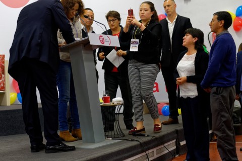 Rafael Correa en Valencia (Sede de UGT)