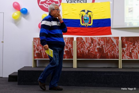 Rafael Correa en Valencia (Sede de UGT)