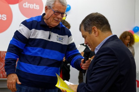 Rafael Correa en Valencia (Sede de UGT)