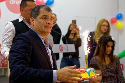 Rafael Correa en Valencia (Sede de UGT)