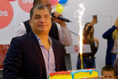 Rafael Correa en Valencia (Sede de UGT)