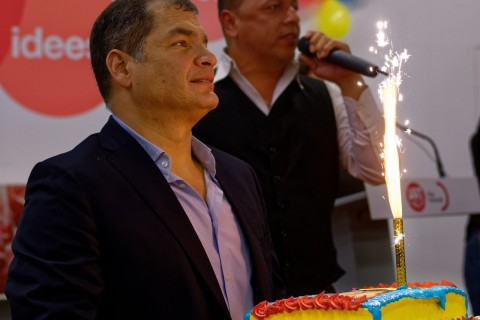 Rafael Correa en Valencia (Sede de UGT)