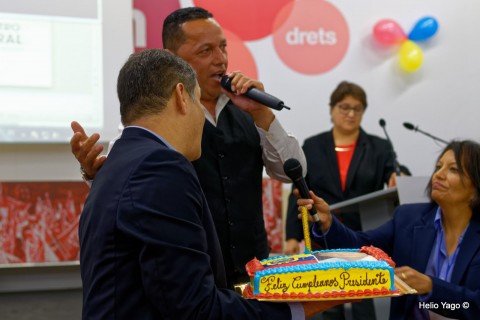 Rafael Correa en Valencia (Sede de UGT)