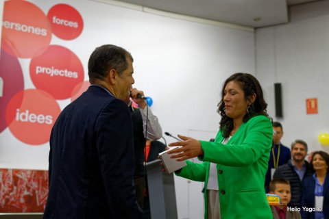 Rafael Correa en Valencia (Sede de UGT)