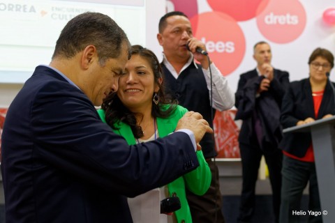 Rafael Correa en Valencia (Sede de UGT)