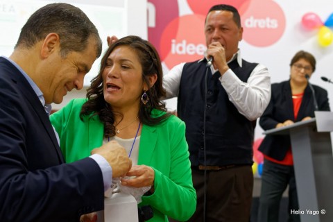 Rafael Correa en Valencia (Sede de UGT)