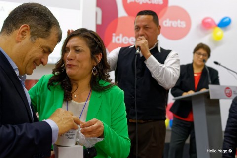 Rafael Correa en Valencia (Sede de UGT)