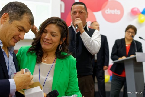 Rafael Correa en Valencia (Sede de UGT)