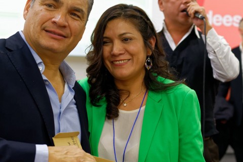 Rafael Correa en Valencia (Sede de UGT)