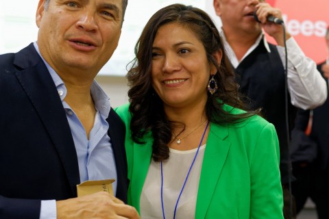 Rafael Correa en Valencia (Sede de UGT)